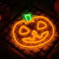 Missaudrey Fall Halloween Thanksgiving Pumpkin Shaped Neon Sign