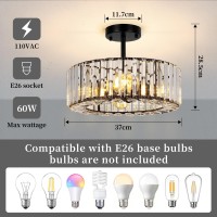 Frideko Home 4Light Crystal Ceiling Light Fixture 145 Inch Modern Semi Flush Mount Ceiling Light Crystal Chandelier For Kitc