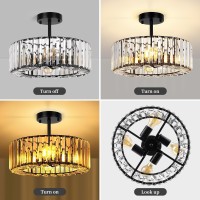 Frideko Home 4Light Crystal Ceiling Light Fixture 145 Inch Modern Semi Flush Mount Ceiling Light Crystal Chandelier For Kitc