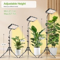 Lbw Stand Grow Lights For Indoor Plants Full Spectrum 96 Leds Plant Grow Light Upgraded Floor Grow Lamp With Adjustable Tripod