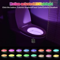 Hotut Toilet Lights Motion Detection Sensor 2 Pack Smart Night Light For Bathroom 16 Color Changing Inside Toilet Bowl Night L