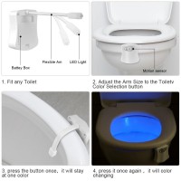 Hotut Toilet Lights Motion Detection Sensor 2 Pack Smart Night Light For Bathroom 16 Color Changing Inside Toilet Bowl Night L