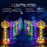 Meteds 6 Pack Solar Pumpkin Stake Lights For Halloween Decorations Outdoor Waterproof Solar Halloween Lighted Pumpkin Pathway L