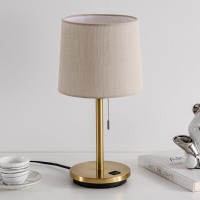 Visdanfo Modern Table Lamp For Bedroom Desk Lamp With Usb Port Fabric Shade 3 Brightness Levels Nightstand Lamps For Living Ro