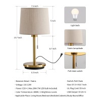 Visdanfo Modern Table Lamp For Bedroom Desk Lamp With Usb Port Fabric Shade 3 Brightness Levels Nightstand Lamps For Living Ro