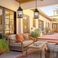 155 Large Outdoor Pendant Light Fixtures 3Light Dusk To Dawn Exterior Hanging Lantern Porch Light Adjustable Brown Hanging