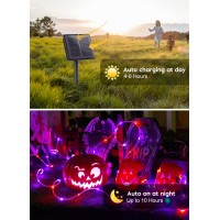 Brightown Solar Halloween Lights Outdoor 39Ft 100 Led Halloween String Lights With 8 Modes Halloween Decoration Outdoor Water