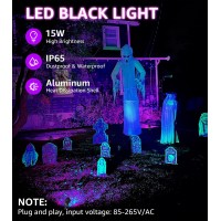 Urtom Halloween Black Light Spot Light Outdoor Blacklight Spotlight 15W Outdoor Black Light Waterproof Purple Blacklight Spotlig