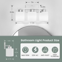 Capaaobc 3 Light Bathroom Vanity Light Fixtures Brushed Nickel Vanity Lights Over Mirror For Bathroom Modern Bathroom Vanity L