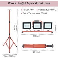 22000 Lumen Work Lights With Stand 3 Adjustable Head Led Work Light With Adjustable And Foldable Tripod Stand Waterproof Lamp