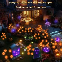 Halloween Decorations Solar Lights Outdoor 6 Pack 48 Led Pumpkin Solar Halloween Lights Orange Halloween Lights For Garden Law