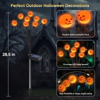 Halloween Decorations Solar Lights Outdoor 6 Pack 48 Led Pumpkin Solar Halloween Lights Orange Halloween Lights For Garden Law