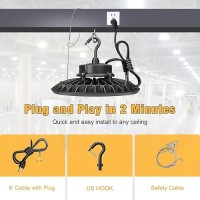 Jclgl 240W Ufo Led High Bay Light 5700K 4 Pack High Bay Led Light Dimmable High Bay 6 Cable With Us Plug Hanging Hook Safe