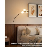 Lightdot 3 Globe Arc Floor Lamp For Living Room Contemporary Black Arc Floor Lamp With Shatterproof Shade Led Bulbs Included M