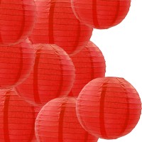 Capesaro Red Paper Lanterns 10Pcs Party Hanging Decorations For Xmas Hanging Decorations Ball Lanterns Lamps Parties Wedding Bir