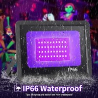 36W Waterproof Blacklight Flood Light With Switchplug Ip66 Outdoor Led Black Lights For Glow Party Halloween Bedroom Fluore