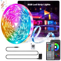 Ganzqh Led Lights For Bedroom 100Ft Music Sync Color Changing Rgb Led Strip Lights Diy Design Led Light Strip With Remote And A