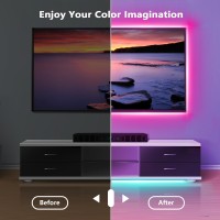 Ganzqh Led Lights For Bedroom 100Ft Music Sync Color Changing Rgb Led Strip Lights Diy Led Light Strip With Remote App Contro