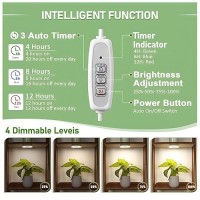 Ceiling Grow Light For Indoor Plants 144 Leds Full Spectrum Grow Lamp Small Hanging Plant Lamp With Timer Auto On Off 4 8 12 H