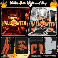 Happy Halloween Neon Sign Black Orange Halloween Neon Light Up Sign With Uv Print For Halloween Party Decoration Dimmable Neon