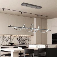 Likflyer Modern Led Pendant Light For Kitchen Island Lighting 4724 Black Modern Chandelier Dining Room Lighting Fixture Over