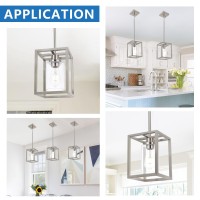 Melucee 2 Pack Modern Pendant Light Fixtures For Kitchen Island Brushed Nickel Dining Table Light Bathroom Ceiling Light 1Ligh