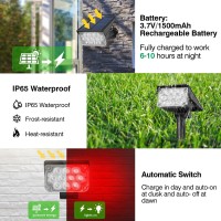 Crepow Solar Spot Lights Outdoor 20 Led Waterproof Ip65 Solar Landscape Light Adjustable Panel Spotlights For Wall Tree Yard Gar