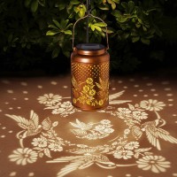 Hummingbird Solar Lantern Outdoor Waterproof Garden Decor Hanging Solar Lights Birthday Gifts For Women Mom Grandma Metal Gar