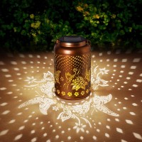 Butterfly Solar Lanterns Outdoor Waterproof Garden Decor Hanging Solar Lights Birthdays Gifts For Women Mom Grandma Metal Gar