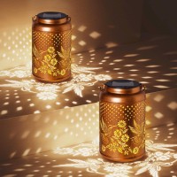 2 Pack Hummingbird Solar Lanterns Outdoor Waterproof Hanging Solar Lights Garden Decor Gifts For Women Mom Grandma Metal Garden