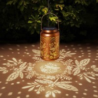 Dragonfly Solar Lanterns Outdoor Waterproof Garden Decor Hanging Solar Lights Birthdays Gifts For Women Mom Grandma Metal Garden