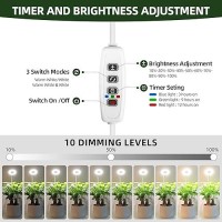 Ewpjdk Grow Light Full Spectrum Plant Grow Lights With Detachable Base 48 Led Plant Light Desk Grow Lamp For Indoor Plants Growi