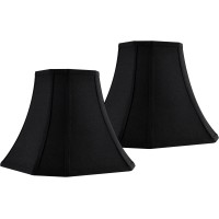 Jerhous Black Square Cut Corner Bell Lamp Shade Set Of 2 Medium Lampshade 65Top 13Bottom 106Hightspider Modern Lamp