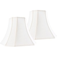 Jerhous Cream Square Cut Corner Bell Lamp Shade Set Of 2 Medium Lampshade 65Top 13Bottom 106Hightspider Vintage Lamp