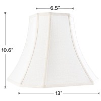 Jerhous Cream Square Cut Corner Bell Lamp Shade Set Of 2 Medium Lampshade 65Top 13Bottom 106Hightspider Vintage Lamp