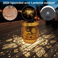 2 Pack Solar Lanterns Outdoor Birthdays Gifts For Women Mom Grandma Metal Waterproof Hanging Garden Decorative Solar Led Light