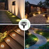 Nipify 8 Pack Solar Ground Lights Outdoor 8 Led Solar Lights Outdoor Waterproof Solar Disc Lights For Yard Garden Walkway Deck