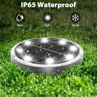 Nipify 12 Pack Solar Ground Lights Outdoor 8 Led Solar Lights Outdoor Waterproof Solar Disc Lights For Yard Garden Walkway Deck