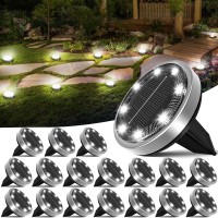 Nipify 18 Pack Solar Ground Lights Outdoor 8 Led Solar Lights Outdoor Waterproof Flat Solar Pathway Lights For Yard Garden Walk