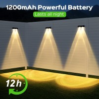 Coxseni Solar Fence Lights 12 Pack Solar Deck Lights Outdoor Waterproof Dusk To Dawn Solar Wall Lights Solar Step Lights Warm