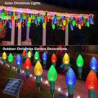 Newest Version 2 In 1 Outdoor Christmas Decorations And Solar Christmas Lights 20Pack Waterproof Solar C9 Strawberry Christmas