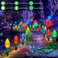 Newest Version 2 In 1 Outdoor Christmas Decorations And Solar Christmas Lights 20Pack Waterproof Solar C9 Strawberry Christmas