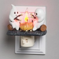 Generic 2Pack Halloween Ghost Campfire Flickering Nightlight Ghost Roasting Marshmallows Night Light Halloween Decor Led Faux