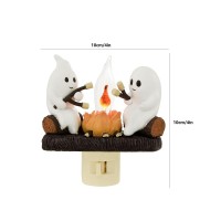 Generic 2Pack Halloween Ghost Campfire Flickering Nightlight Ghost Roasting Marshmallows Night Light Halloween Decor Led Faux