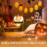 Eqletnode Ghosts Roasting Campfire Flicker Flame Night Light 2 Pcs Ghost Roasting Marshmallows Night Light Ghost Pumpkin Night