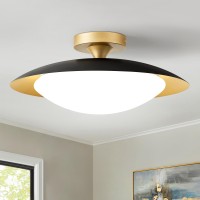 Onesming Dimmable Black And Gold Ceiling Light Midcentury Semiflush Mount Ceiling Light Modern Led Lighting Fixture 5Cct 27