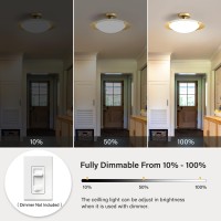 Onesming Dimmable White And Gold Ceiling Light Midcentury Semiflush Mount Ceiling Light Modern Led Lighting Fixture 5Cct 27