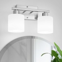 Rocunsi 2Light Bathroom Vanity Light Fixtures Over Mirror Brushed Nickel Bathroom Light Fixtures For Bedroom Living Room Vani