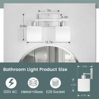 Rocunsi 2Light Bathroom Vanity Light Fixtures Over Mirror Brushed Nickel Bathroom Light Fixtures For Bedroom Living Room Vani