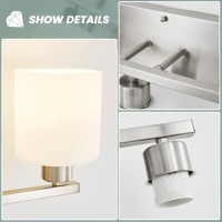 Rocunsi 3Light Bathroom Vanity Light Fixtures Over Mirror Brushed Nickel Vanity Wall Scones Lighting For Bedroom Living Room